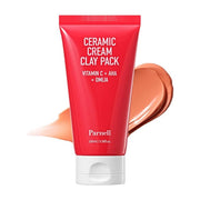 ProtoClinical k-beauty Parnell AHA Omija Ceramic Cream Clay Pack 100ml single product pack centered in a square studio image on a plain white background