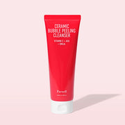 Parnell AHA Omija Ceramic Bubble Peeling Cleanser 180ml by ProtoClinical shown in a front-facing bubble cleanser packshot with visible label details for a k-beauty skincare routine.