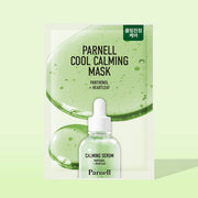 ProtoClinical k-beauty Parnell Panthenol Heartleaf Cool Calming Mask 20ml X 5ea single upright light green package centered on a pale cream background with soft lavender side shading