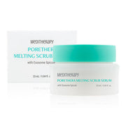 ProtoClinical k-beauty MEDITHERAPY Porethera Melting Scrub Serum 25ml aqua bottle silhouette with soft green side shading on a light background.