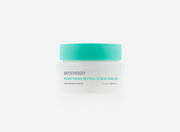 ProtoClinical k-beauty MEDITHERAPY Porethera Melting Scrub Serum 25ml soft green bottle silhouette with pale pink corner accents on a light background.