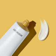 ProtoClinical k-beauty warm beige beauty graphic with a pale yellow upper band on a light background.