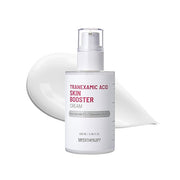 ProtoClinical k-beauty MEDITHERAPY Tranexamic Acid Skin Booster Cream 100ml slim gray bottle centered on a pale lavender and white background