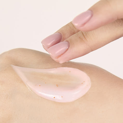 ProtoClinical k-beauty beige beauty graphic with soft taupe shading on a light background.