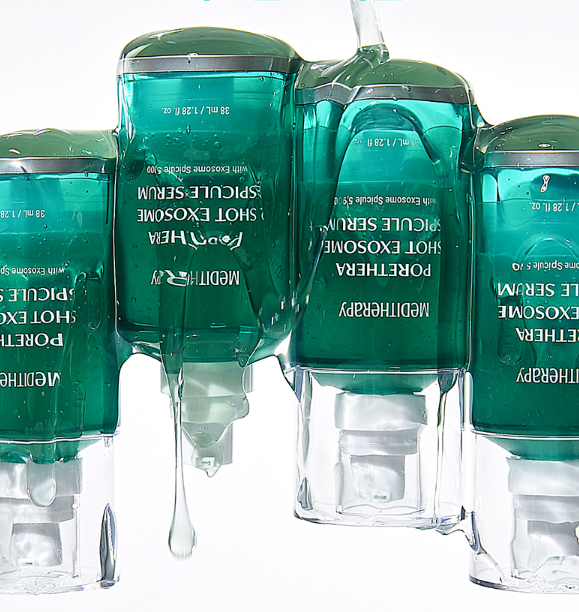 ProtoClinical k-beauty deep green beauty graphic with a pale pink accent on a white background.
