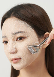 ProtoClinical k-beauty beige beauty graphic with a dark brown horizontal accent on a light background.