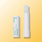 ProtoClinical k-beauty innisfree Canola Honey Lip Balm 3.5g [Intensive Moisture] in a warm yellow lip balm tube standing upright on a pale yellow background