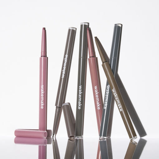 ProtoClinical k-beauty WAKEMAKE Real Defining Pencil Liner 0.03g (5colors) square liner shade graphic with gray and peach blocks on a light background