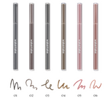 ProtoClinical k-beauty WAKEMAKE Real Defining Pencil Liner 0.03g (5colors) wide liner detail graphic with slim pencil elements, gray panels, and a light background