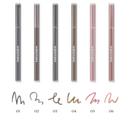 ProtoClinical k-beauty WAKEMAKE Real Defining Pencil Liner 0.03g (5colors) wide liner detail graphic with slim pencil elements, gray panels, and a light background