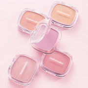 ProtoClinical k-beauty WAKEMAKE Sheer Breeze Blusher 5g (7colors) square blusher graphic with soft pink center and pale neutral background