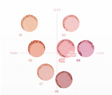 ProtoClinical k-beauty WAKEMAKE Sheer Breeze Blusher 5g (7colors) wide blusher detail graphic with peach-pink panels and a light neutral layout