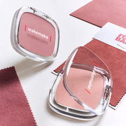 ProtoClinical k-beauty WAKEMAKE Sheer Breeze Blusher 5g (7colors) square blusher detail graphic with soft pink center tones and a pale neutral background