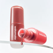 ProtoClinical k-beauty WAKEMAKE Waterful Glow Tint 4.6g (13colors) square lip tint detail graphic with rosy beige packaging tones on a light background