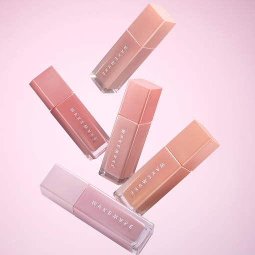 ProtoClinical k-beauty WAKEMAKE Sheer Glow Liquid Blusher 7g (5colors) square liquid blusher graphic with pink center and green-gray side shading