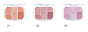 ProtoClinical k-beauty horizontal multi-item beauty product strip with red and blue tones on a clean white background.