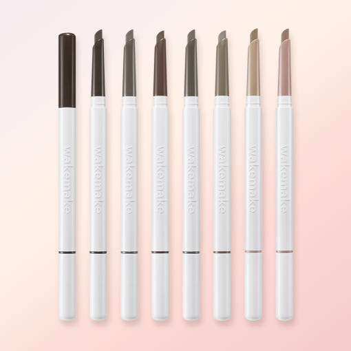 ProtoClinical k-beauty WAKEMAKE Natural Hard Brow Pencil 0.1g+0.1g[1+1] (7colors) square brow pencil graphic with pale gray and pink blocks