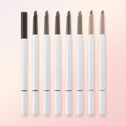 ProtoClinical k-beauty WAKEMAKE Natural Hard Brow Pencil 0.1g+0.1g[1+1] (7colors) square brow pencil graphic with pale gray and pink blocks
