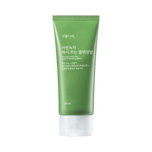 ProtoClinical k-beauty Shingmulnara Young Green Tea Tube Cleansing Balm 100ml single upright green cleansing balm tube centered on a white background.