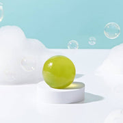 ProtoClinical k-beauty ongredients Jeju Green Tea Cleansing Ball 110g single round green cleansing ball centered on a light background.