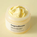 ProtoClinical k-beauty ongredients Deep Calming Cream 50ml as a single pale beige cream package centered upright on a white background with pale yellow side shading