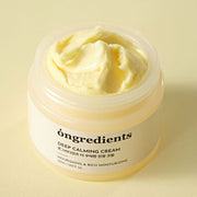 ProtoClinical k-beauty ongredients Deep Calming Cream 50ml as a single pale beige cream package centered upright on a white background with pale yellow side shading