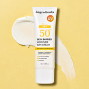ProtoClinical k-beauty pale gray beauty product silhouette on a warm yellow background with rosy side tones.
