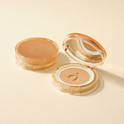 ProtoClinical k-beauty warm beige beauty graphic with a soft diagonal cream band and muted tan shapes on a pale background.