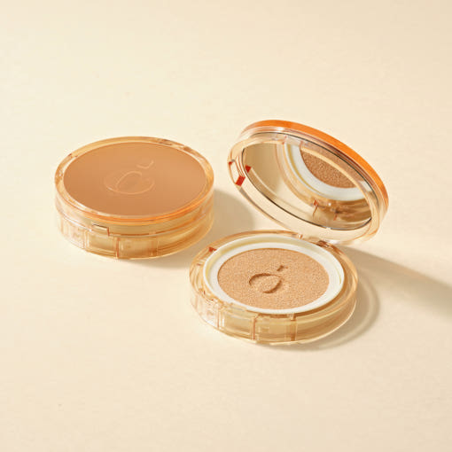 ProtoClinical k-beauty warm beige beauty graphic with a soft diagonal cream band and muted tan shapes on a pale background.
