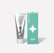 ProtoClinical k-beauty [Live orals] Puredia Whitening Toothpaste 80g single aqua toothpaste box centered on a pale pink and white background.