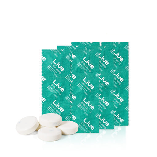 ProtoClinical k-beauty [Live orals] Chicapong Solid Mouthwash (18 tablets) single mouthwash tablet package in a front-facing product shot on a clean white background