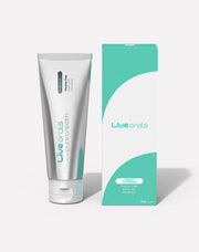 ProtoClinical k-beauty [Live orals] PureBreath Probiotic Toothpaste 80g single mint toothpaste box centered on a pale pink and white background.