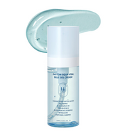 ProtoClinical k-beauty pale blue beauty graphic with a wide top band and a vertical center panel on a light background.