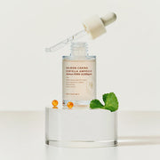 ProtoClinical k-beauty HEVEBLUE Salmon Caring Centella Ampoule 30ml single ampoule package centered on a clean white background