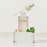 ProtoClinical k-beauty HEVEBLUE Salmon Caring Centella Ampoule 30ml single ampoule package centered on a clean white background
