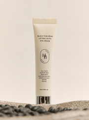 ProtoClinical k-beauty beauty product silhouette with a muted dark base and pale beige side panels on a light background.