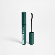 ProtoClinical k-beauty ViveLab Hyper Curling Black Lash Serum 8ml single upright teal lash serum package centered on a pale pink and light blue background