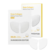 ProtoClinical k-beauty SUNGBOON EDITOR Deep Collagen Melting Cheek Patch (12 Patches) single light beige square package centered on a pale background