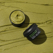 ProtoClinical k-beauty olive and charcoal beauty graphic with a darker vertical center on a light background.