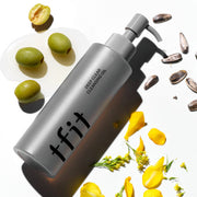 ProtoClinical k-beauty group of olive-toned skincare containers on a light background with pale yellow and lavender side accents.