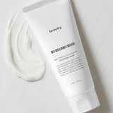 ProtoClinical k-beauty soft beige and lavender beauty graphic with warm taupe edges on a light background.