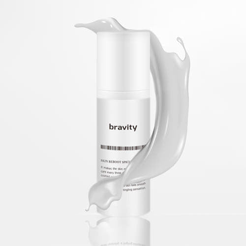 ProtoClinical k-beauty beige beauty graphic with a dark vertical center on a light background.