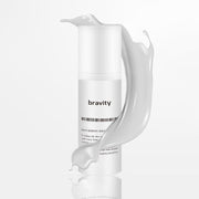 ProtoClinical k-beauty beige beauty graphic with a dark vertical center on a light background.