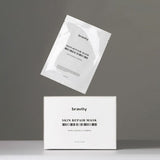 ProtoClinical k-beauty dark gray beauty graphic with a bright vertical center on a light background.