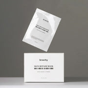ProtoClinical k-beauty dark gray beauty graphic with a bright vertical center on a light background.