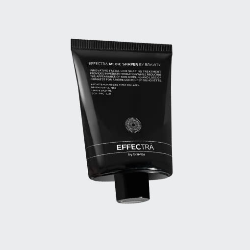 ProtoClinical k-beauty dark gray vertical beauty product with soft blue side accents on a light background.