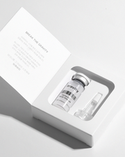 ProtoClinical k-beauty pale beige vertical beauty product silhouette with soft lavender side tones on a light background.