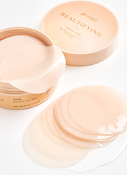 ProtoClinical k-beauty PETITFEE Beautifying Pore Pad 84g/30ea single round beige pad container centered upright on a clean light background