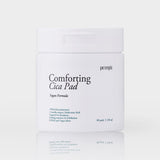ProtoClinical k-beauty PETITFEE Comforting Cica Pad 250ml/80ea single round dark green toner pad container centered in a clean packshot