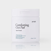 ProtoClinical k-beauty PETITFEE Comforting Cica Pad 250ml/80ea single round dark green toner pad container centered in a clean packshot